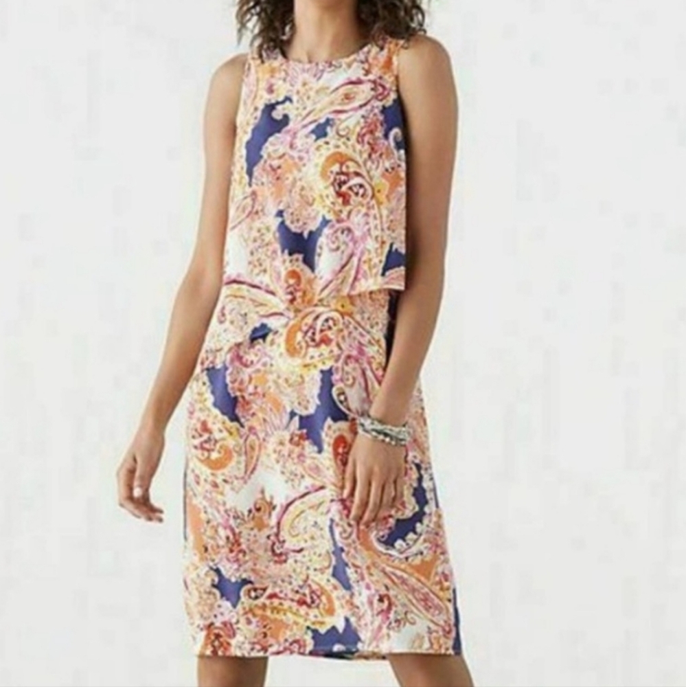 J. Jill Tiered Paisley Dress